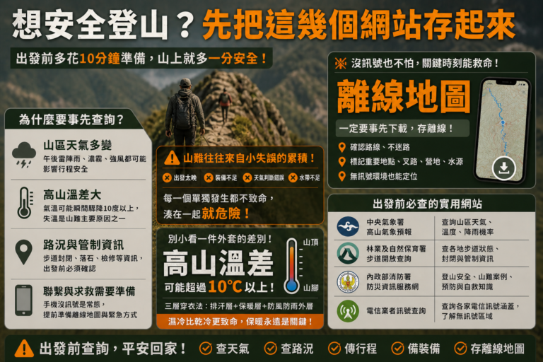 想安全登山？先把這幾個網站存起來